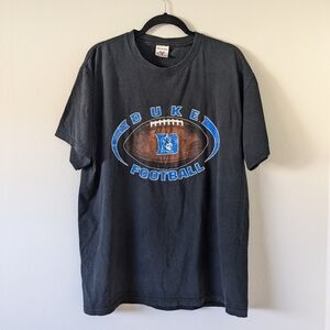 Vintage Duke Blue Devils Football Faded Black Single Stitch T-Shirt Adult Large